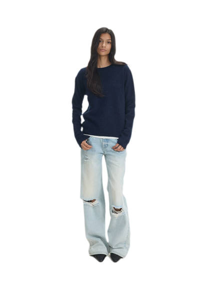 Brushed Knit Crewneck Sweater
