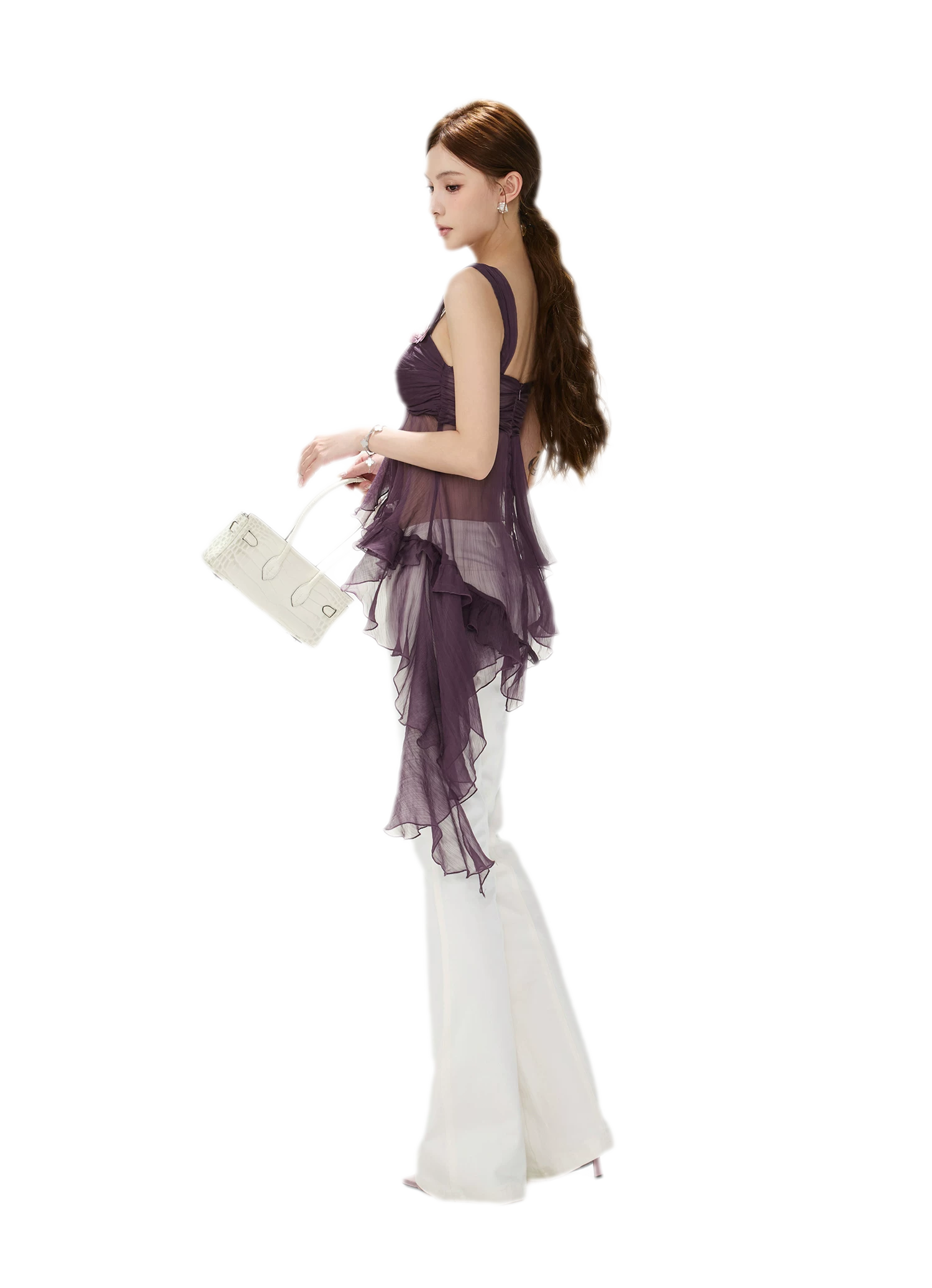 CYNR Misty Chiffon Ruffle Cami – view 17