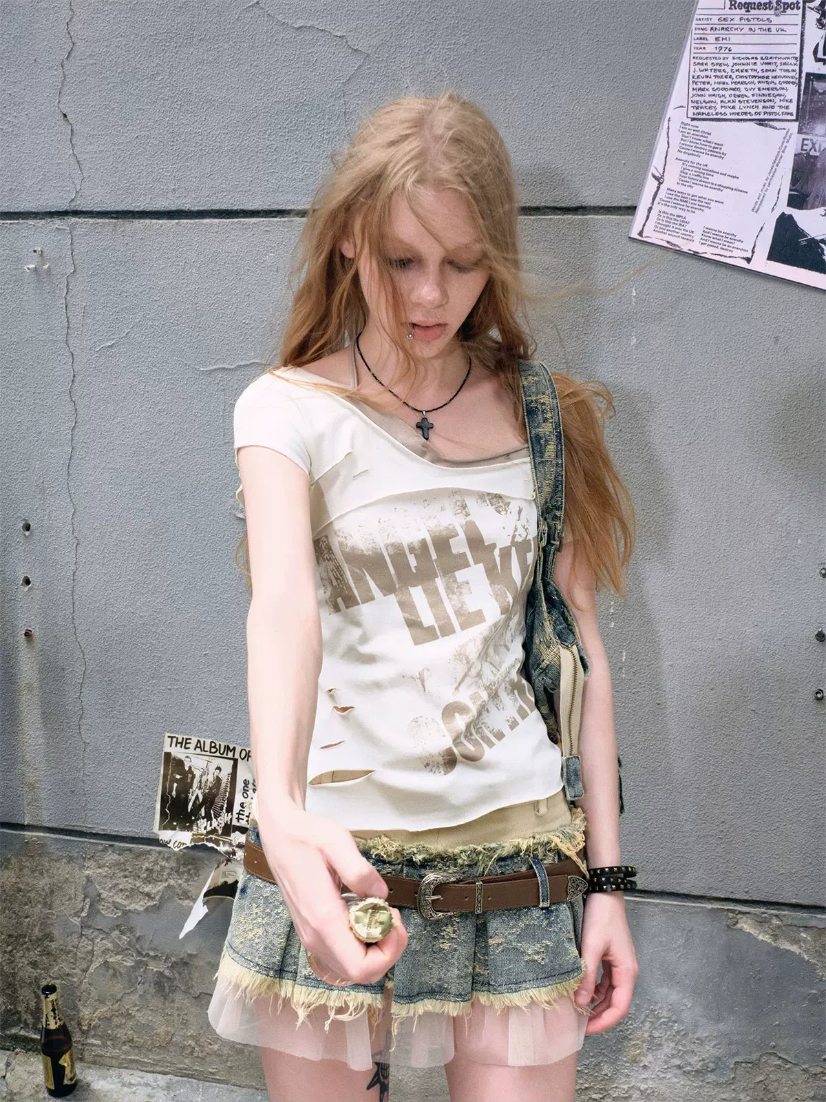Asymmetric Graffiti T-Shirt