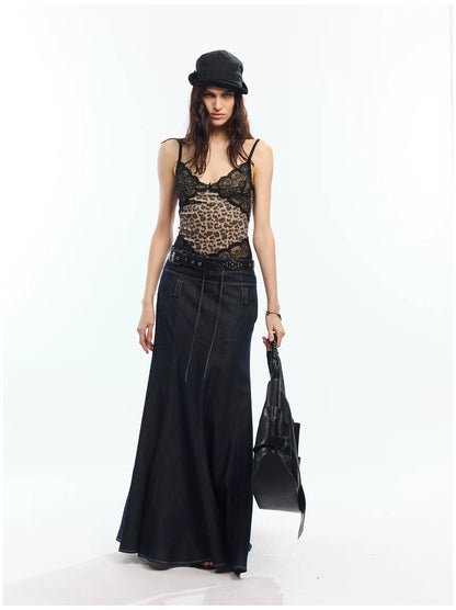 Vintage Rose Leopard Print Lace Camisole