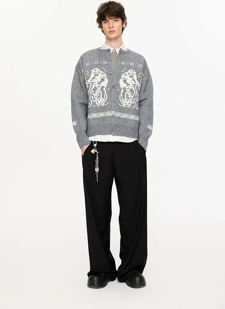 Fair Isle Relaxed Cardigan Sweater