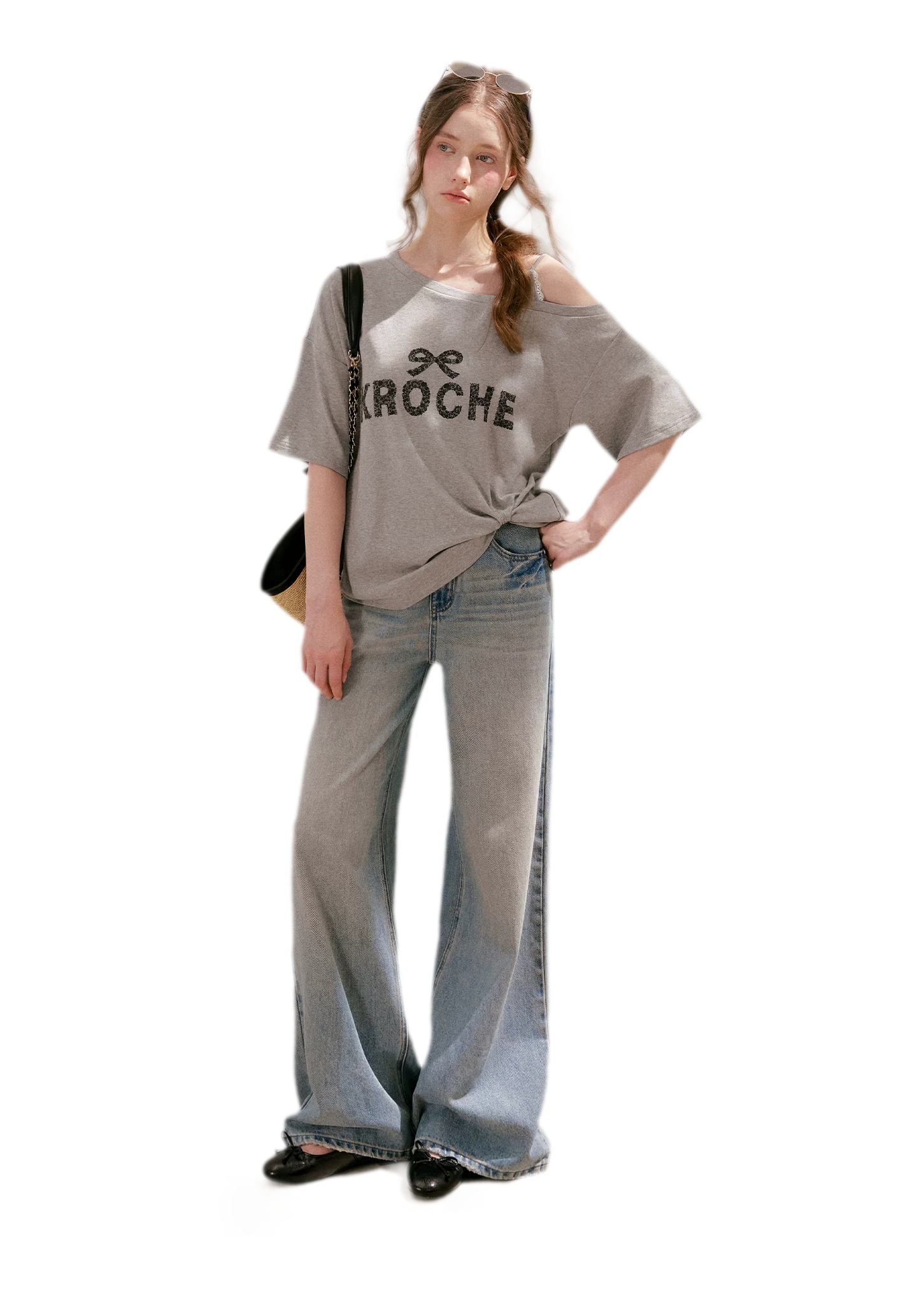 Off-Shoulder Logo T-Shirt