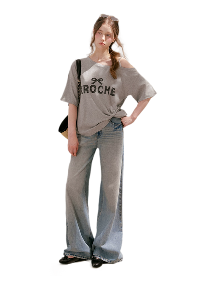 Off-Shoulder Logo T-Shirt