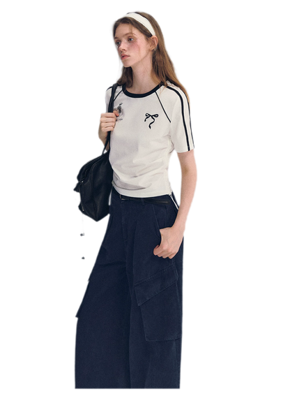 Embroidered Crop T-shirt