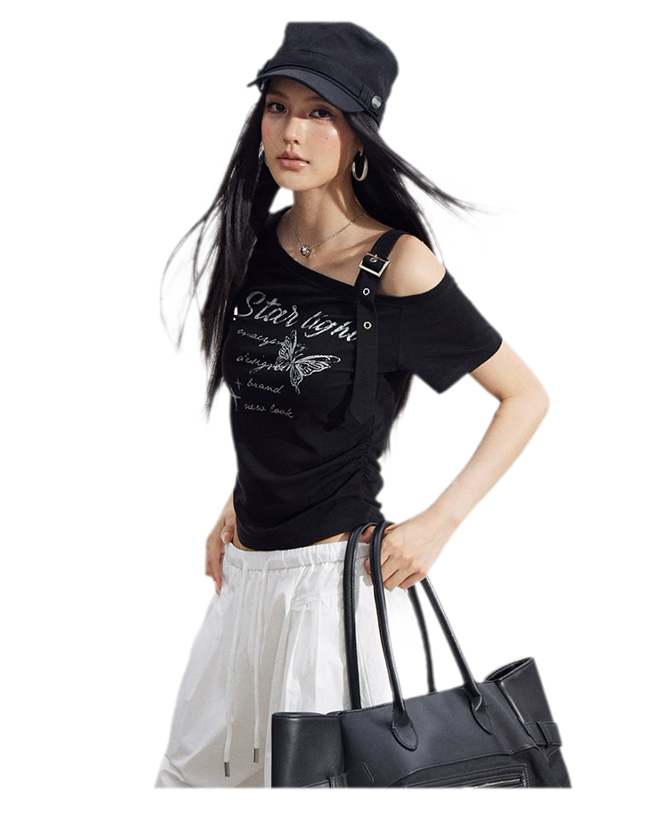One-Shoulder Butterfly Tee