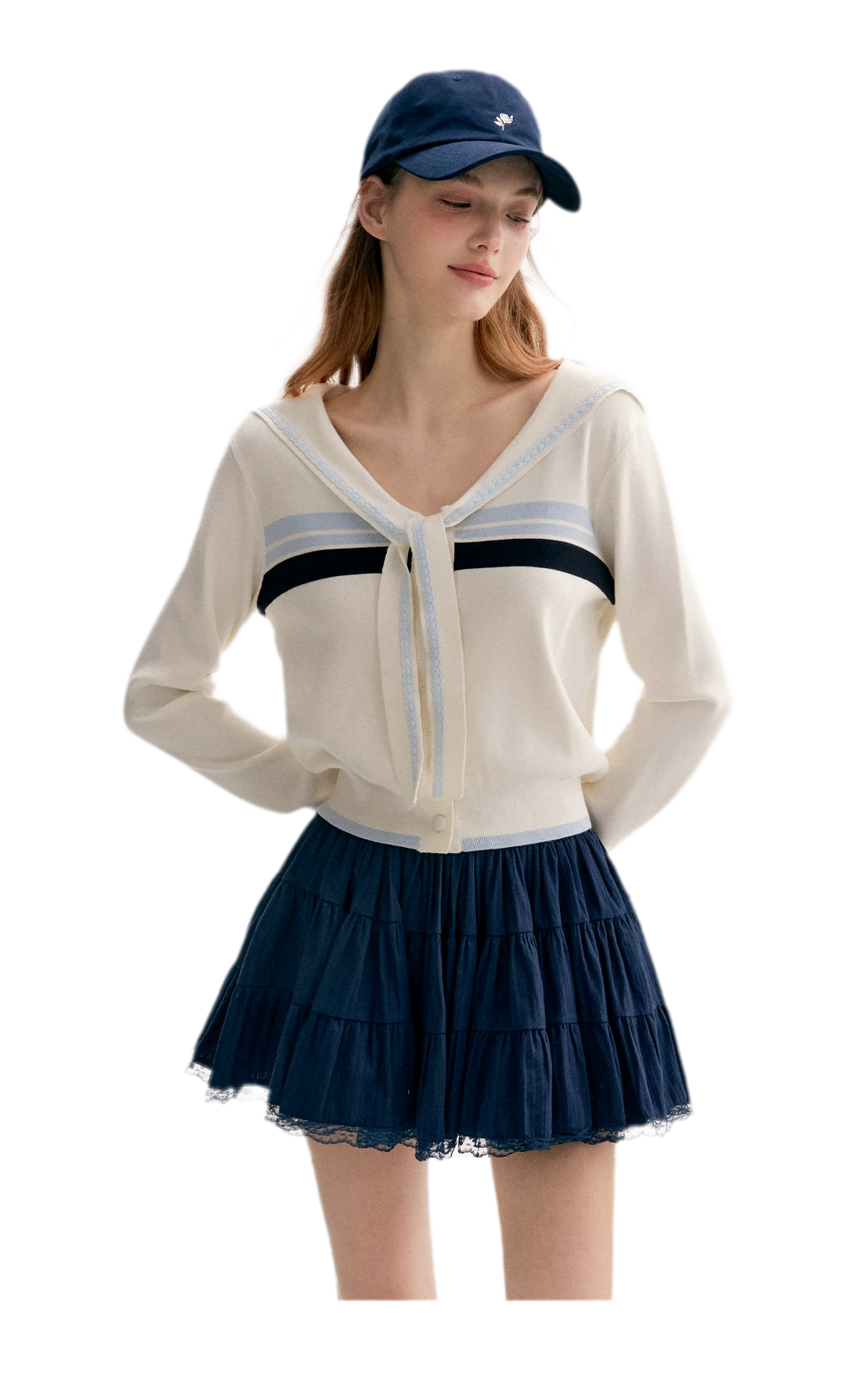 Lace Sailor Tie Cardigan