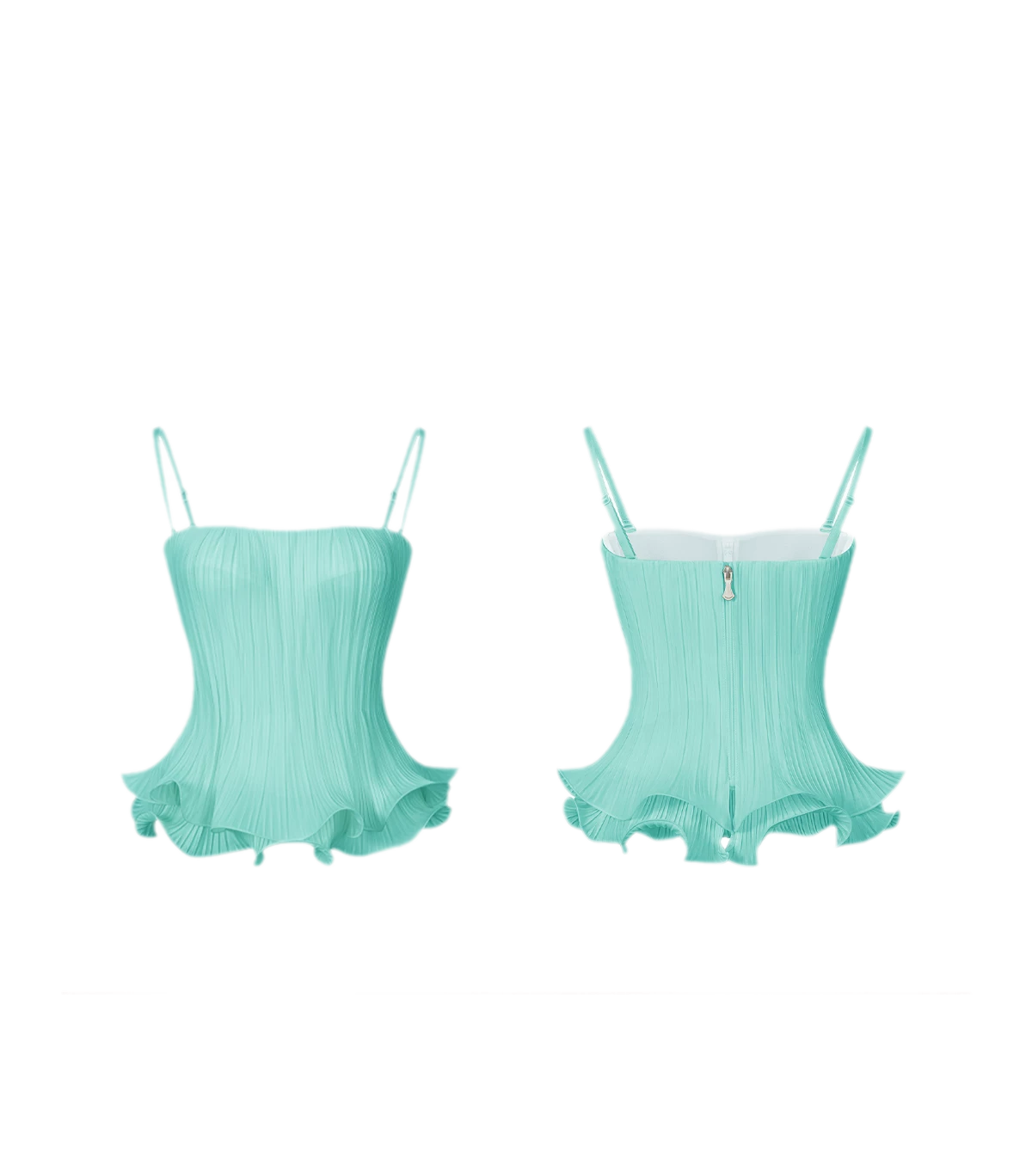 Pleated Structured Bandeau Corset Top
