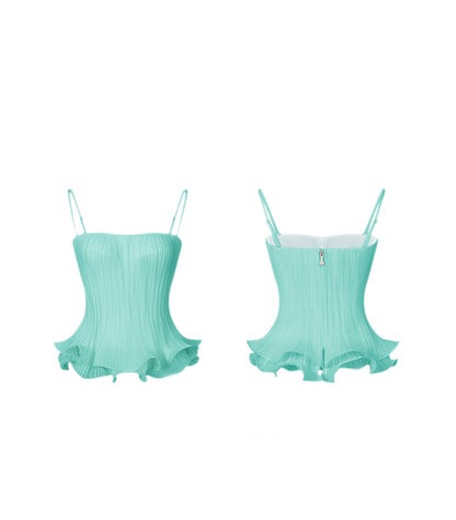 Pleated Structured Bandeau Corset Top