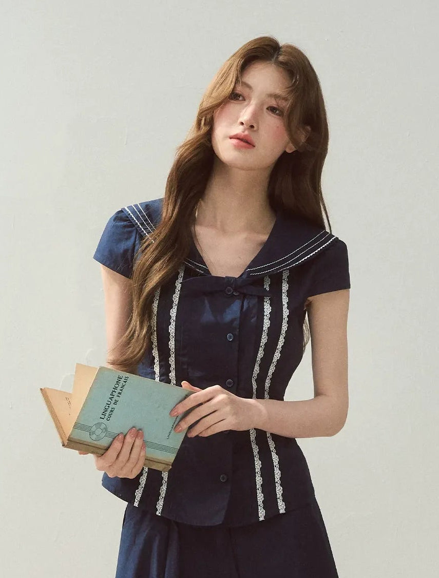 Sailor Collar Skirt Set