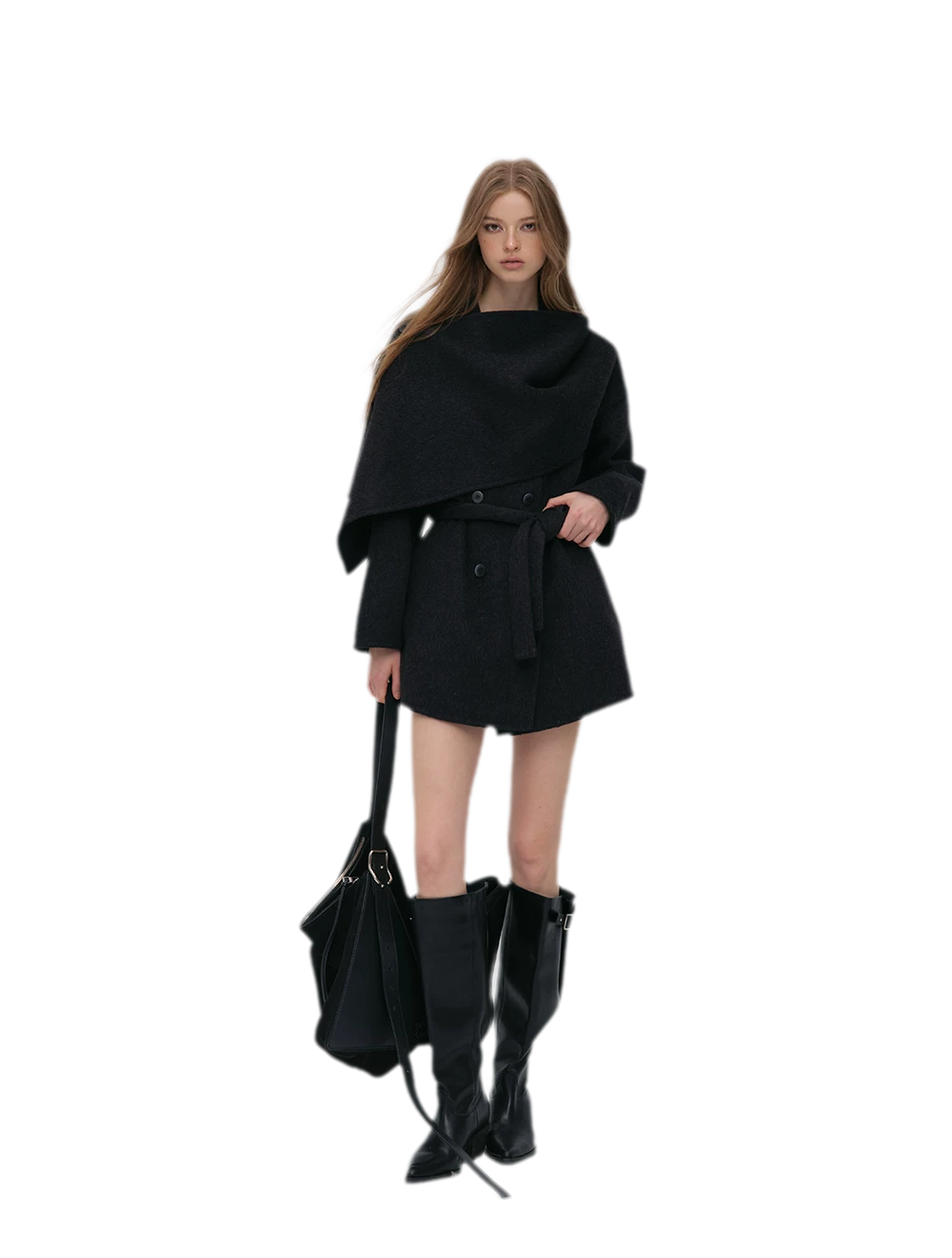 Double-Faced Wool Cape Coat