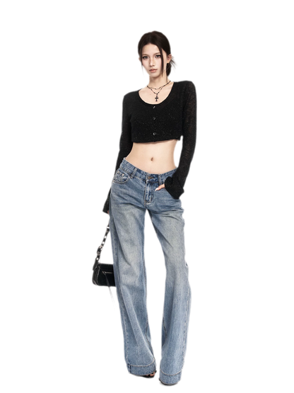 Vintage Wash Straight Jeans