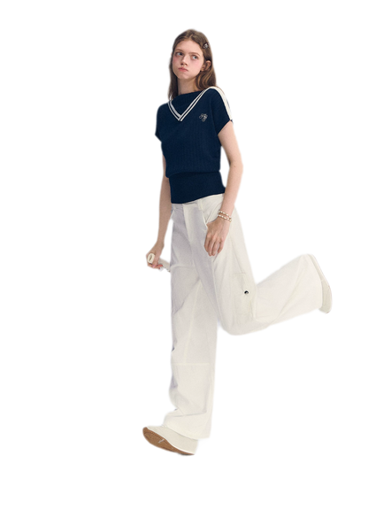 Deconstructed Curved Cargo Pants