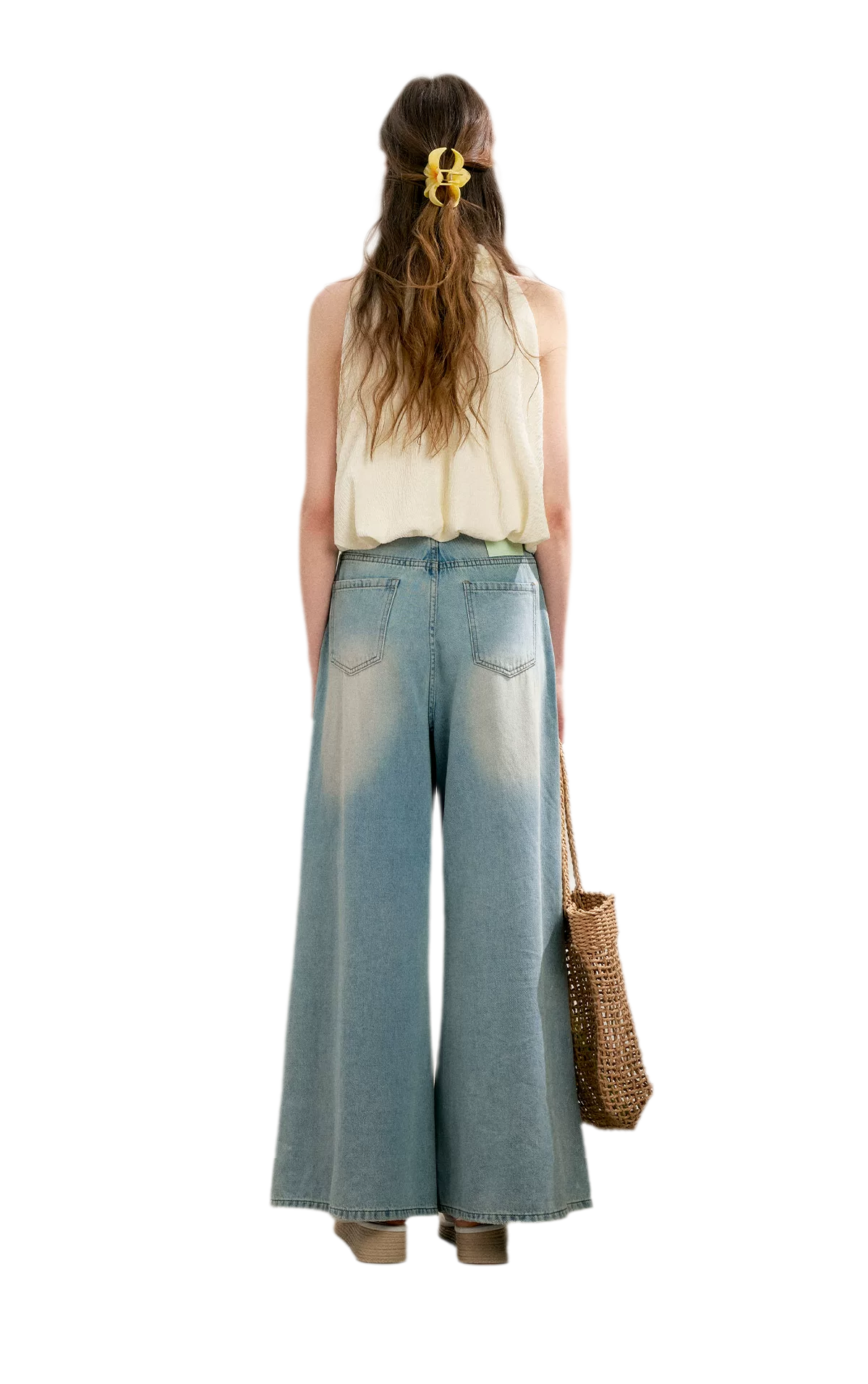 Halter A-Line Top with Floral Texture