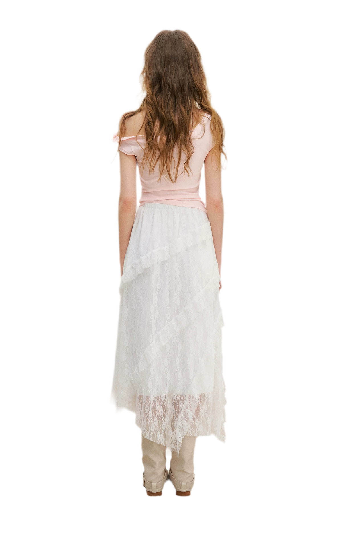 Asymmetric Lace Short Sleeve T-Shirt