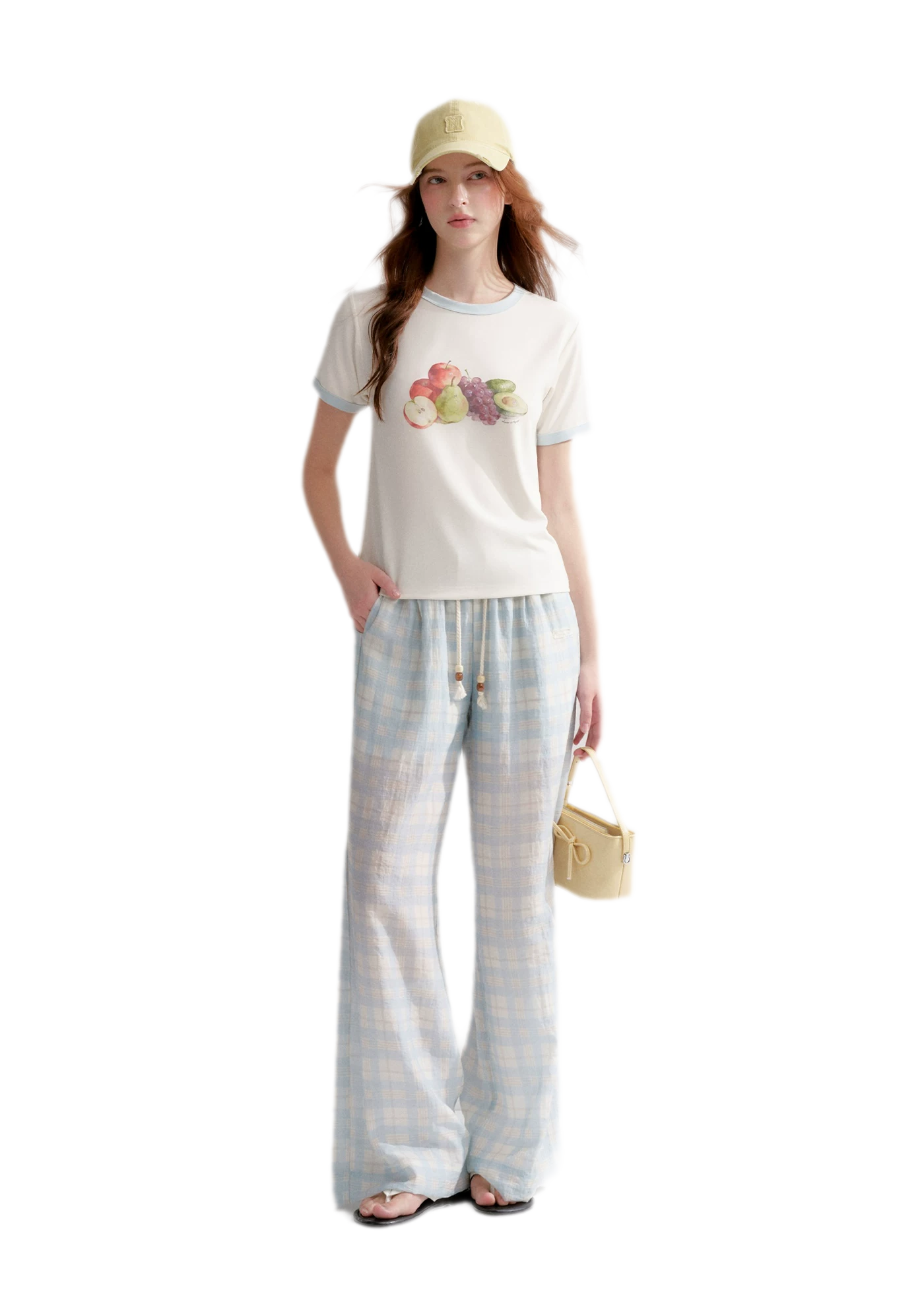 Rhinestone Fruit Print Tee