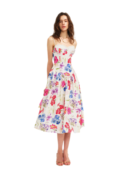 Watercolor Floral Fitted Dress