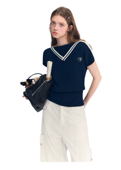 Contrast Trim Knit Top