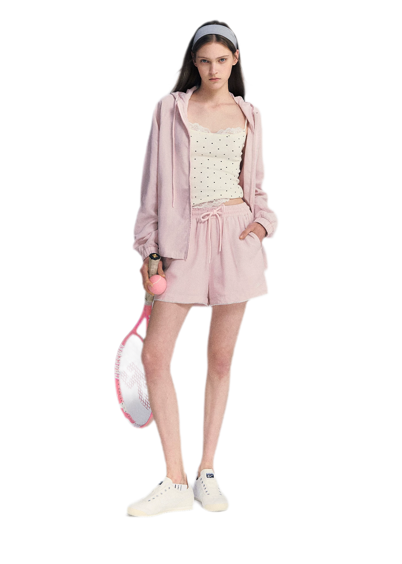 Lace Trim Drawstring Set
