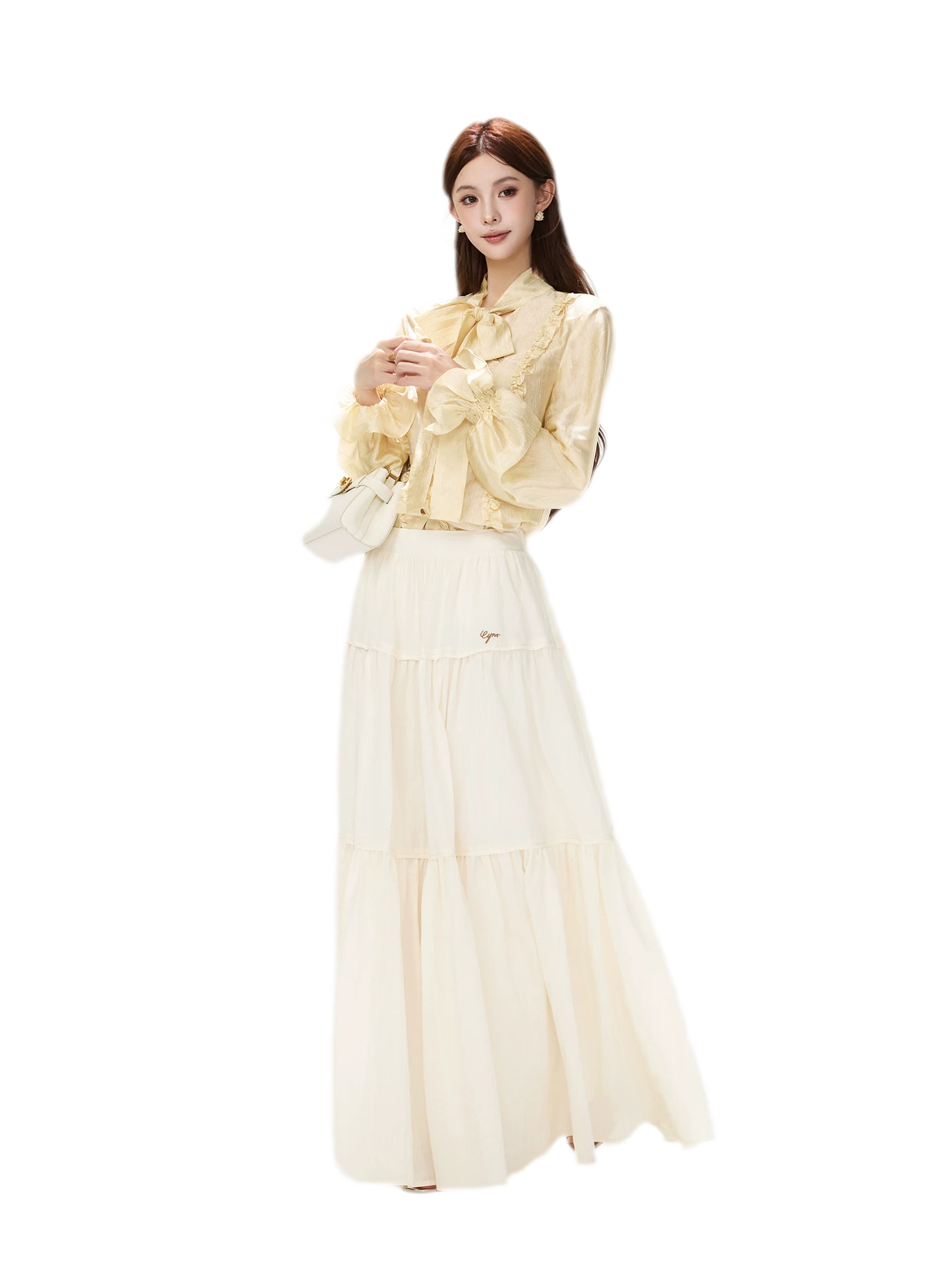 Cotton Tiered A-Line Skirt