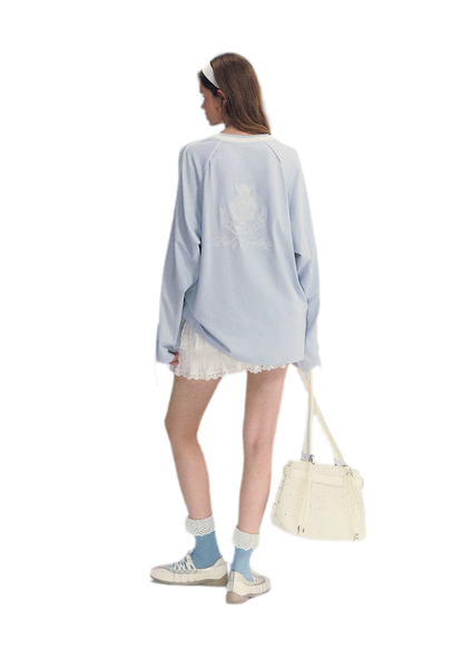 Colorblock Bow Embroidered Tee
