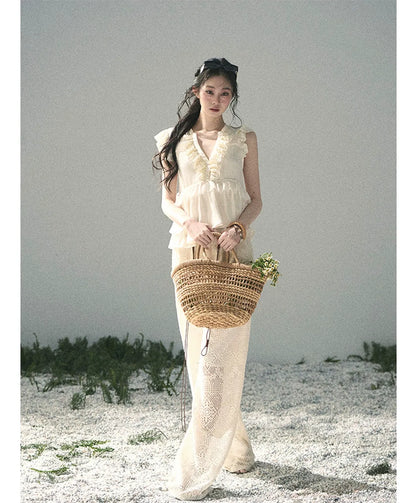 Hollow Wide-Leg Pants