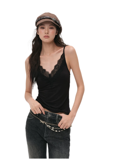 Lace Trim Built-In Bra Cami