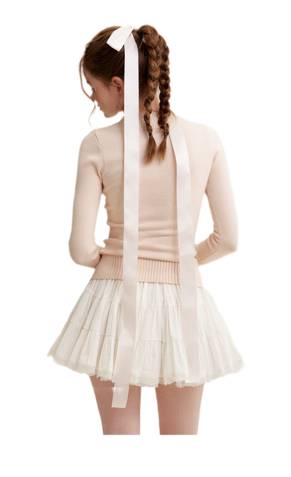 Lace Bow Knit Top