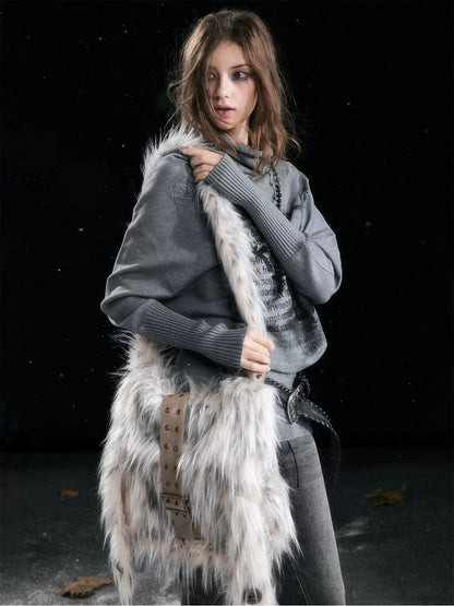 Furry Bunny Ear Crossbody Bag