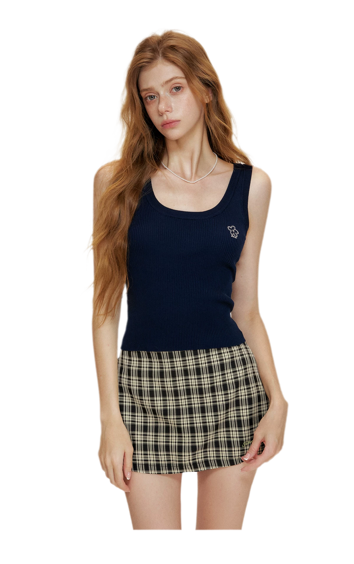 Soft Tencel Navy Shawl Tank