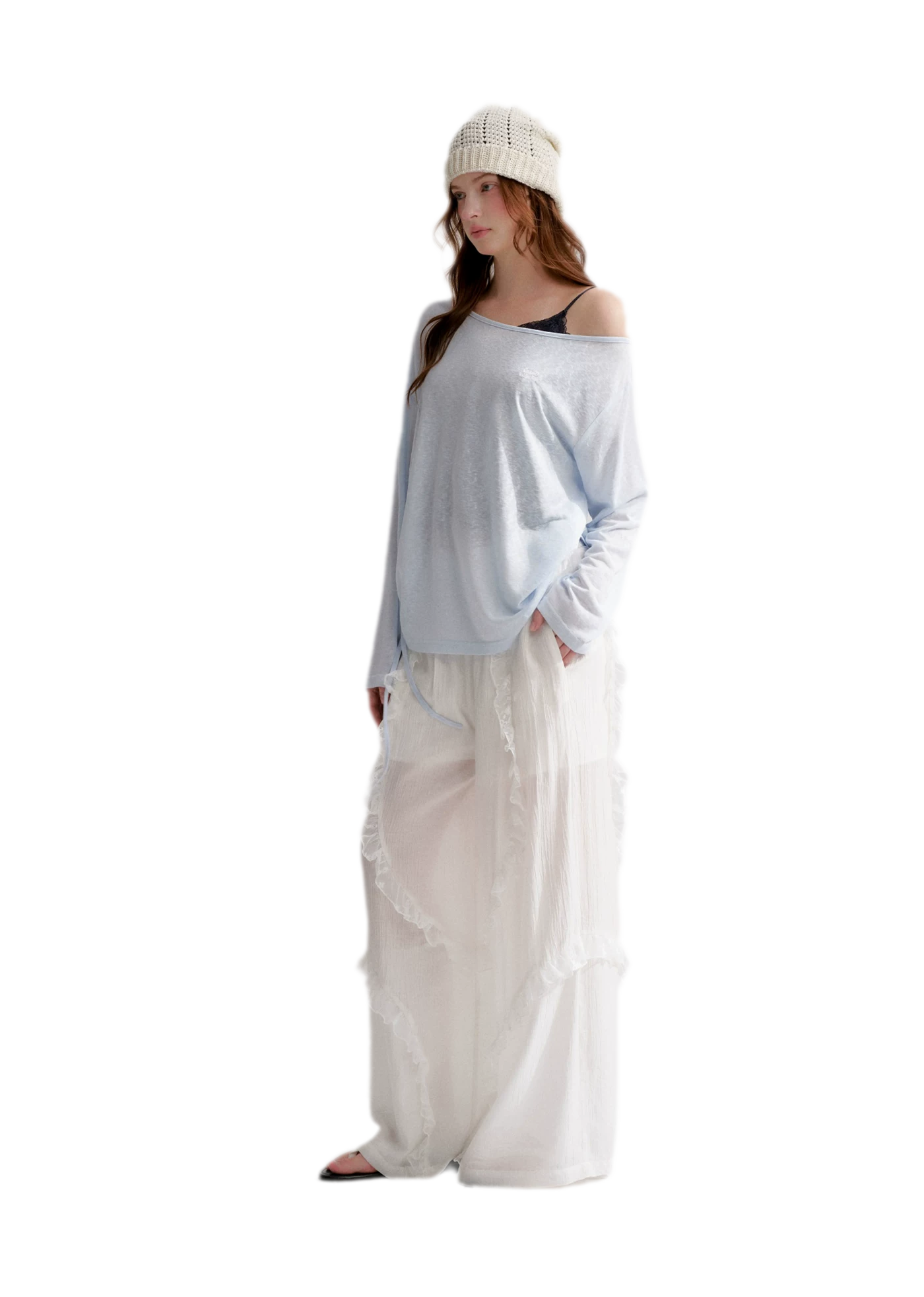 Lace Textured Wide Pants