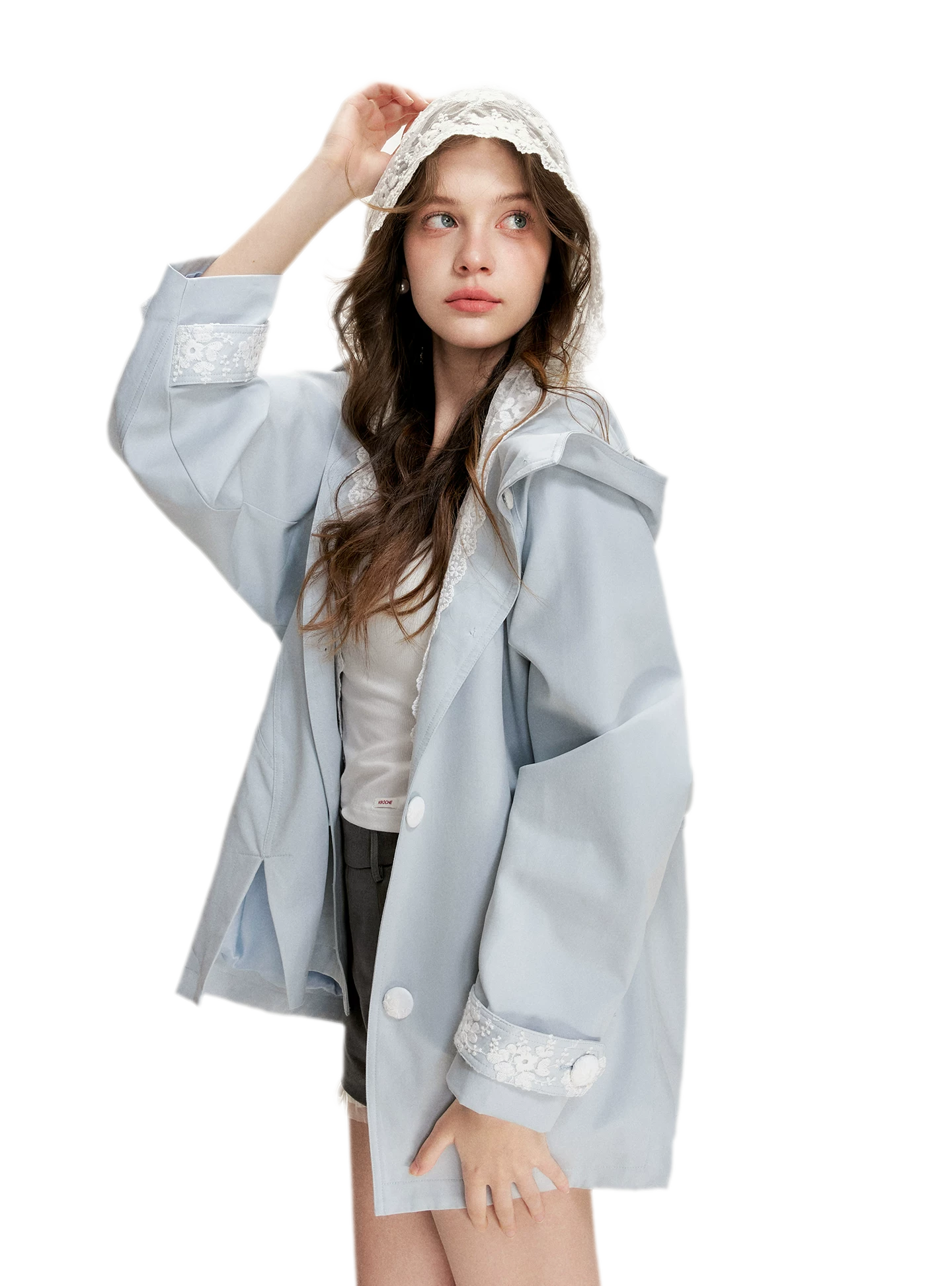 Lace Layered A-Line Windbreaker