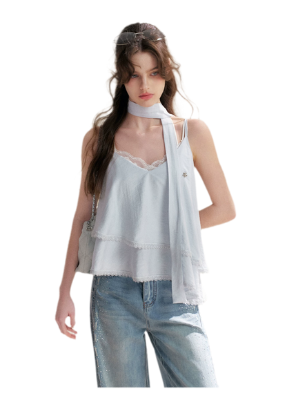 Asymmetrical Lace V-Neck Camisole