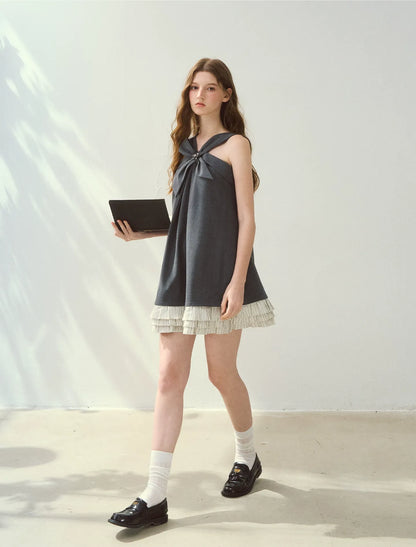 Halter Bow A-Line Dress