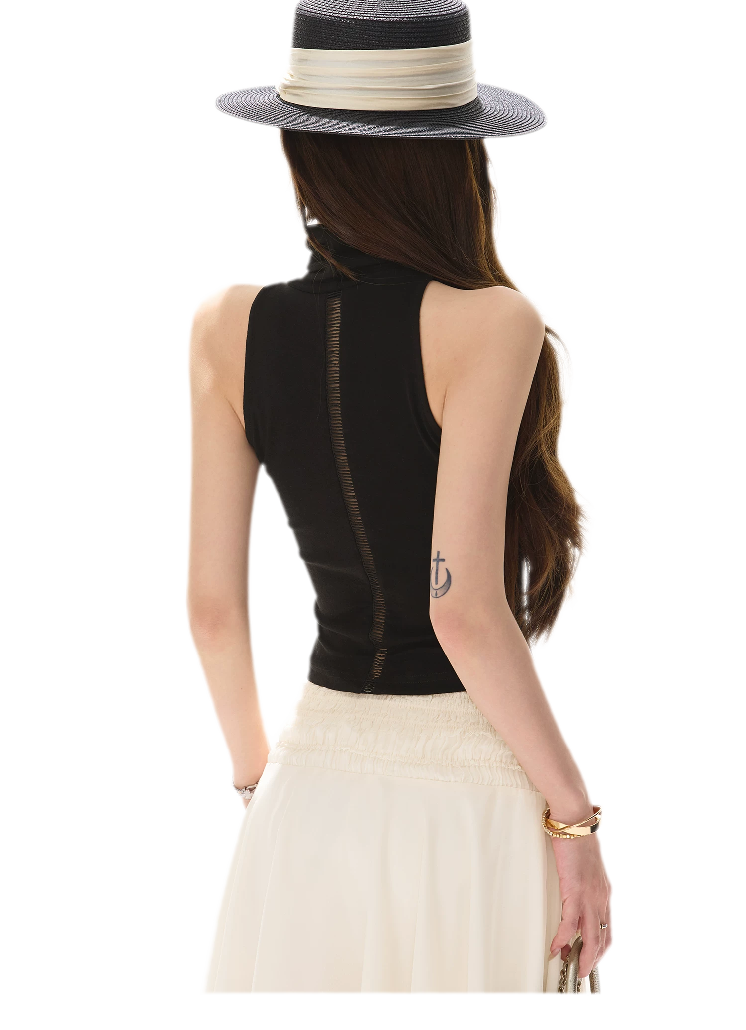 Cutout High Neck Tank