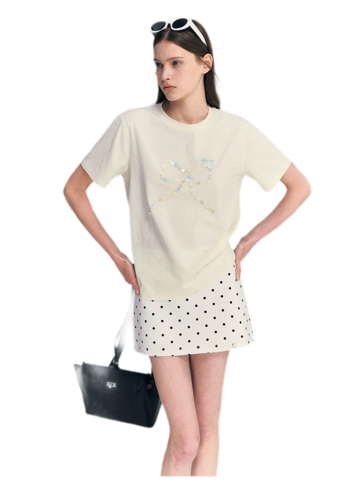 Hand-Sewn Bow T-Shirt