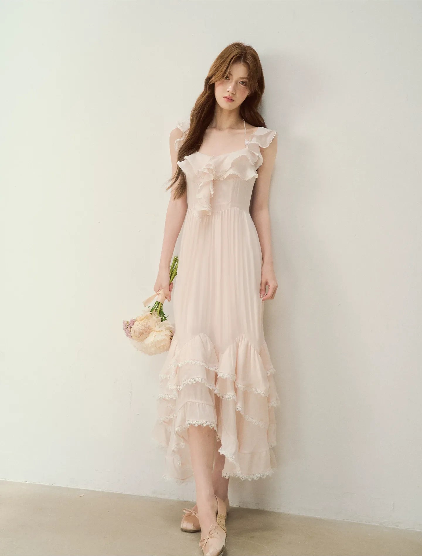 Soft Drape Ruffle Dress