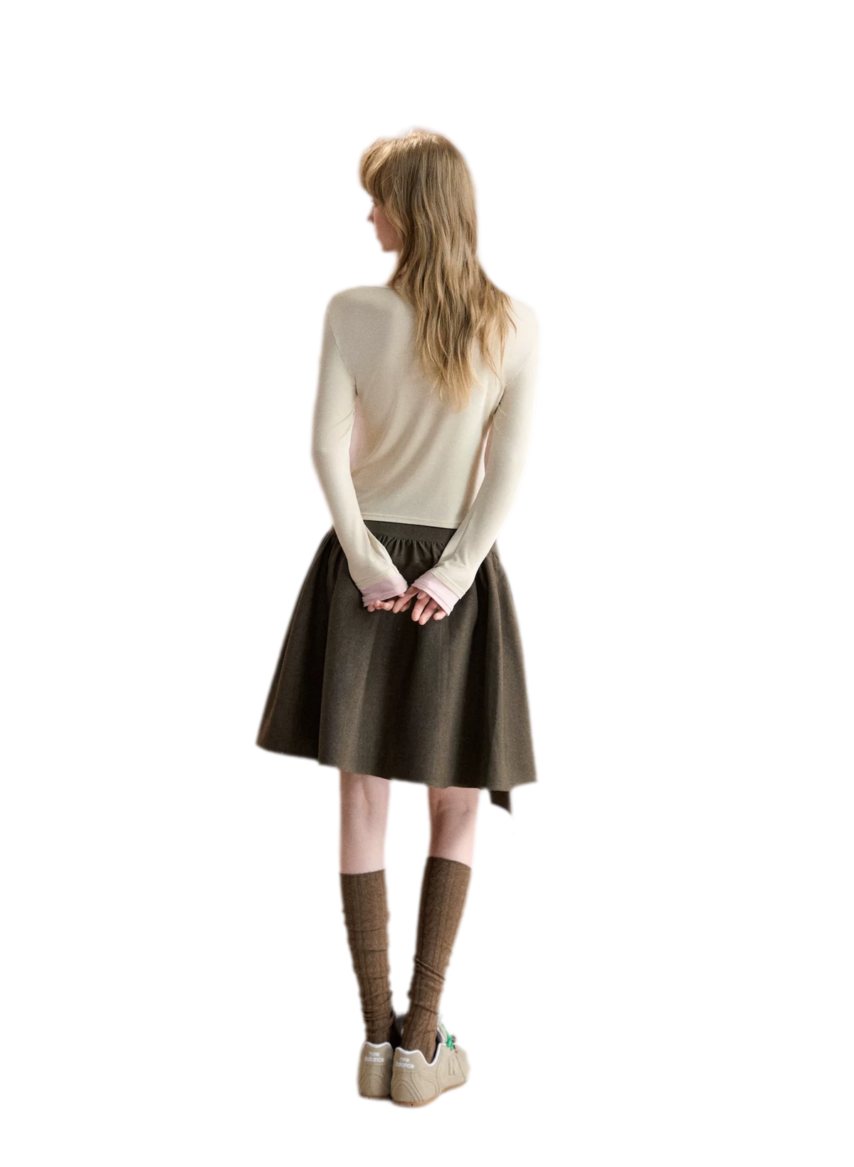 Contrast Cuff Layered Long-Sleeve T-Shirt