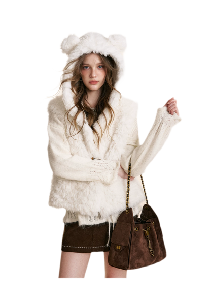 Bear Fleece Hooded Vest