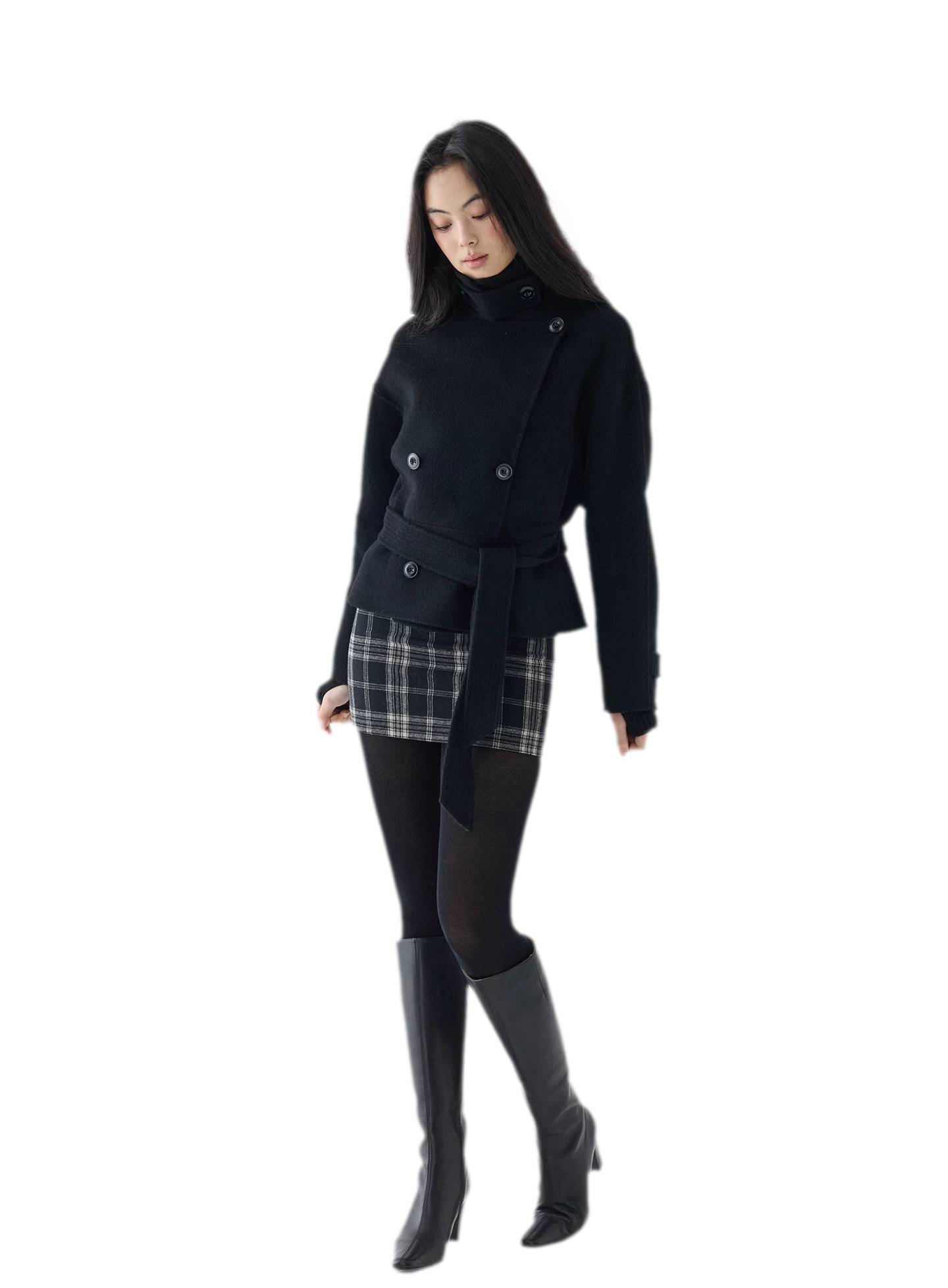 Double-Faced Wool Short Coat
