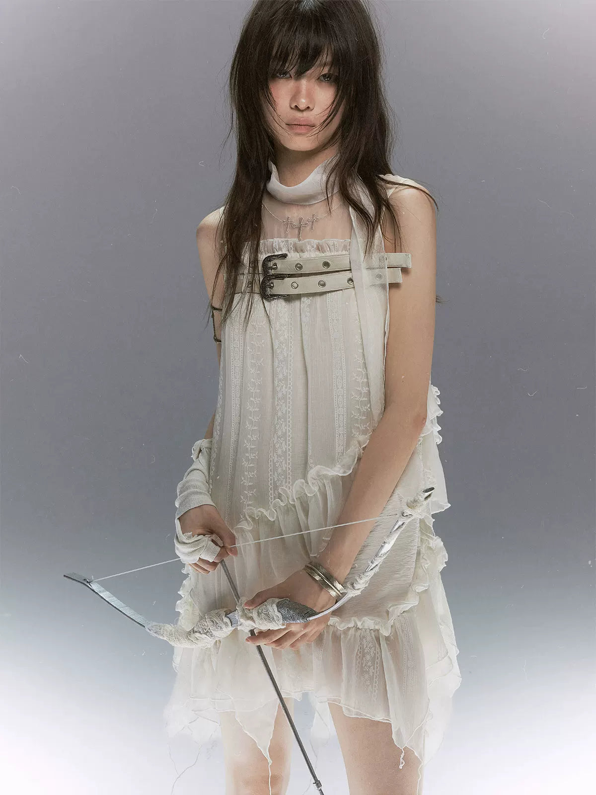 Lace Armor Mesh Dress