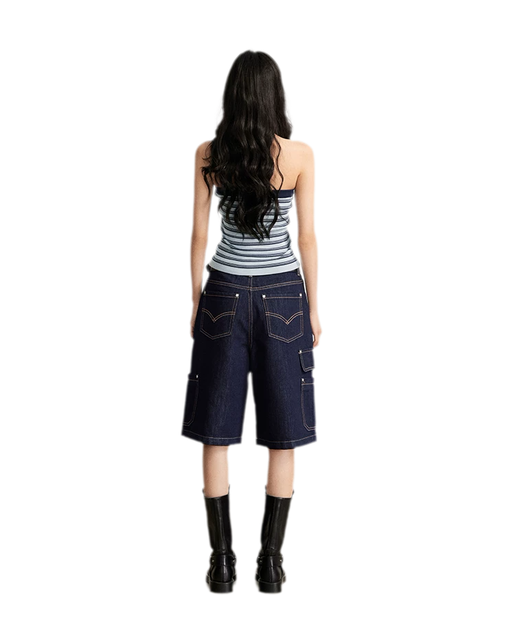 Wide-Leg Cargo Shorts