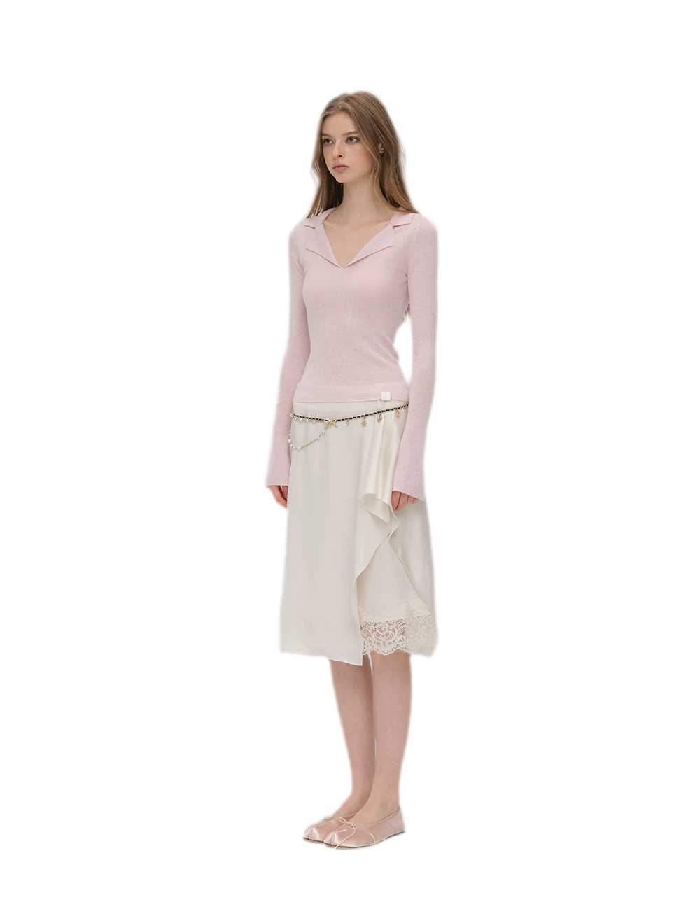 Wool Ribbed Polo Top