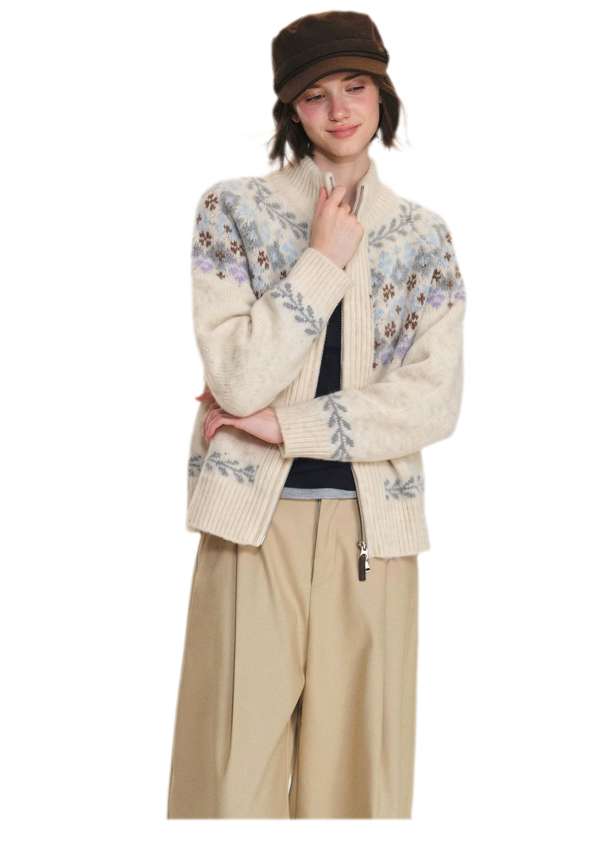 Cardigan en maille jacquard Fair Isle