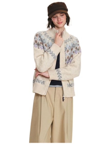 Cardigan en maille jacquard Fair Isle
