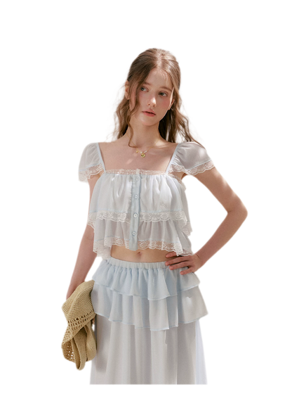 Romantic French Lace Two-Piece Set