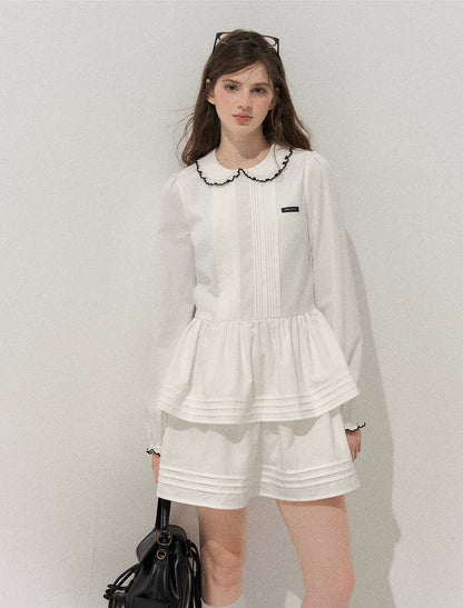 Pleated Peter Pan Collar Dress