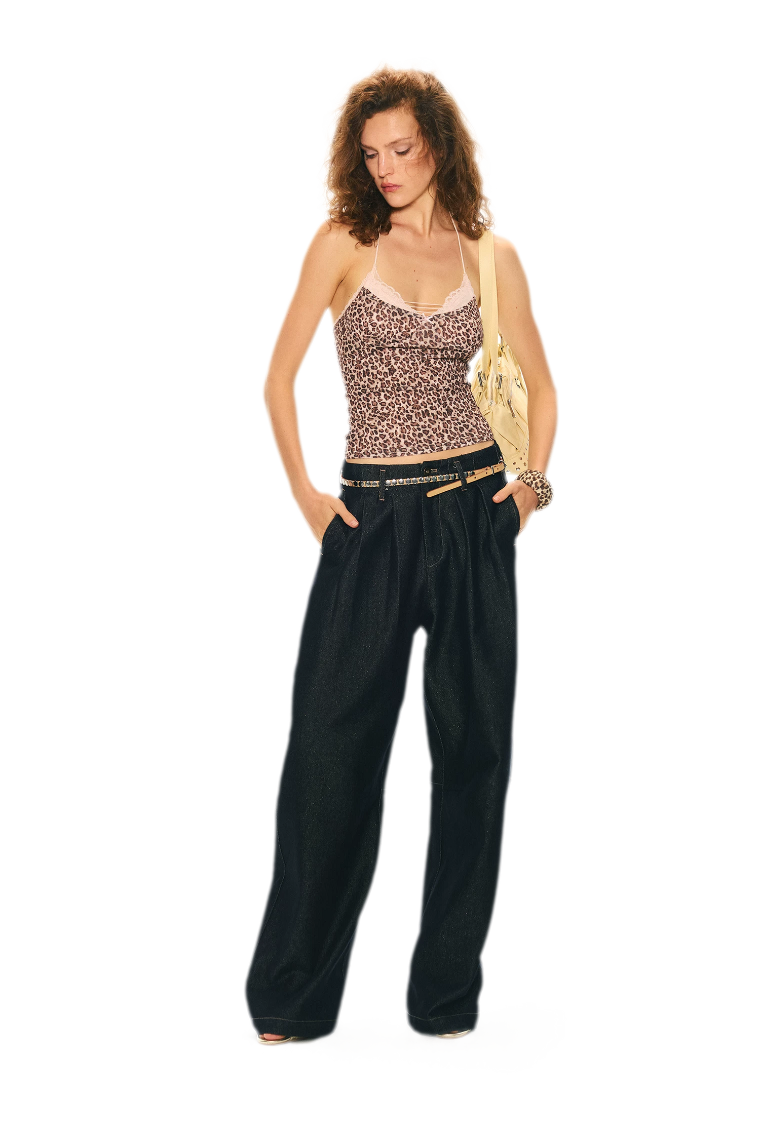 Retro Leopard Print Lace Camisole