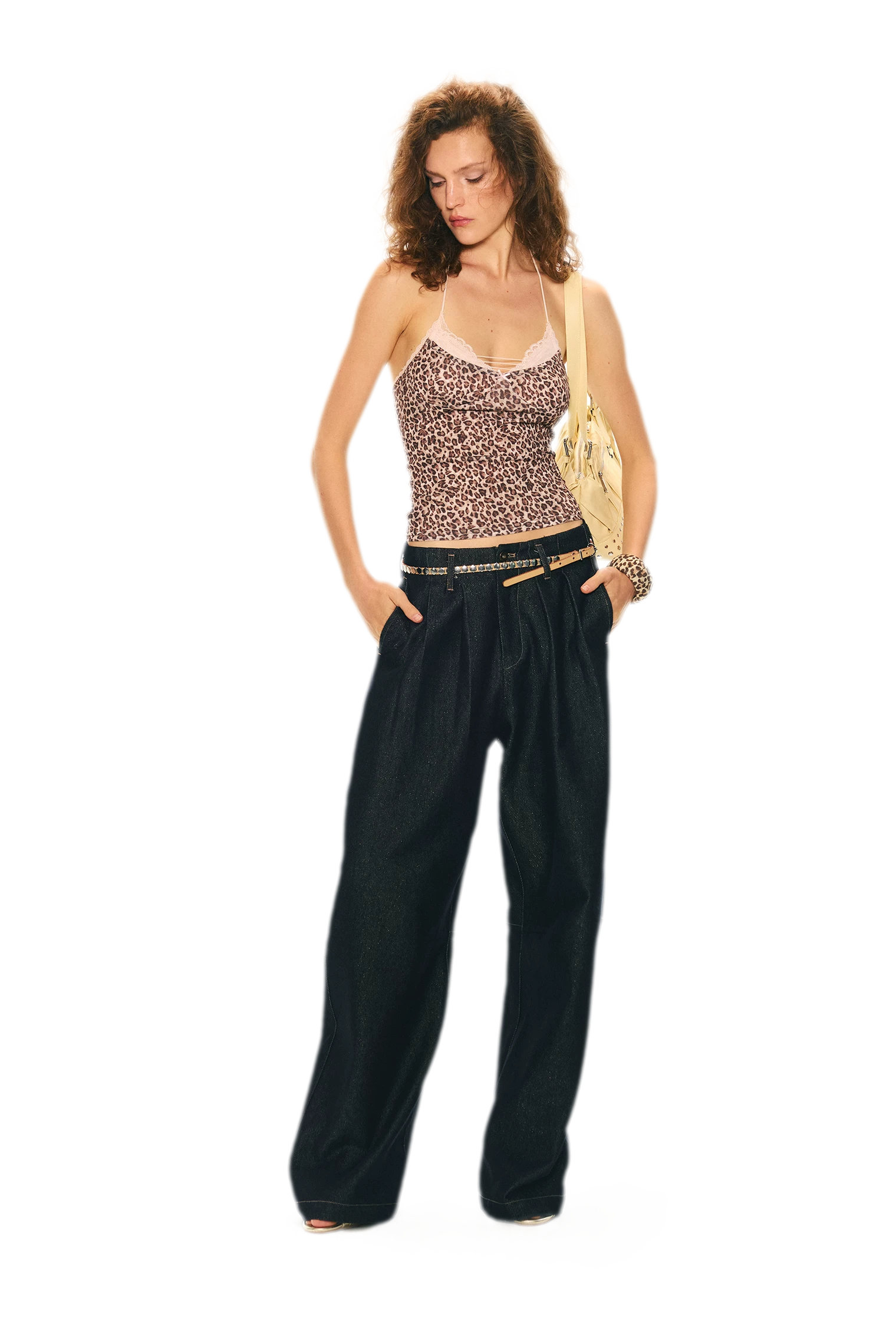 Retro Leopard Print Lace Camisole