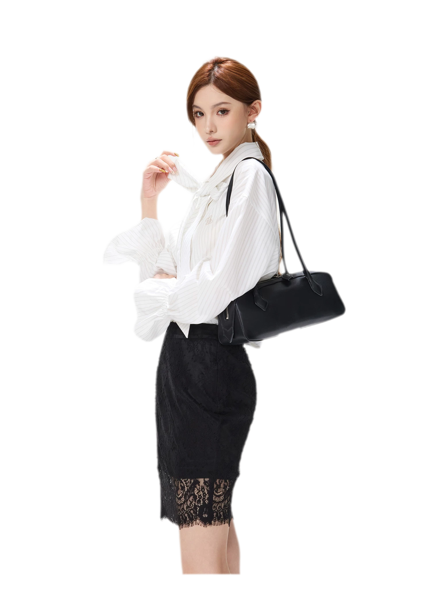 Striped Bow Tie Skirt Set