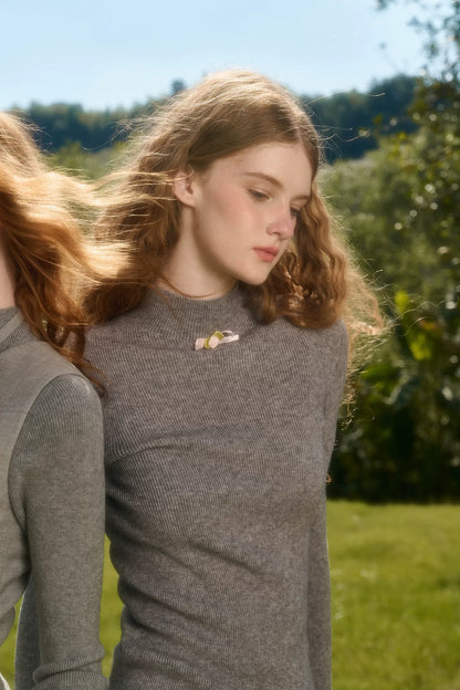 Cashmere Ribbed Fitted Sweater